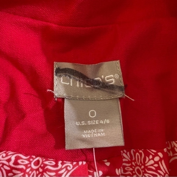 Chico’s Roll Tab Snap Down Jacket Fuchsia 0 - Picture 2 of 5